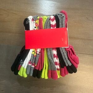 Rampage Black and Pink Girl's Crew Socks - 10 Pack